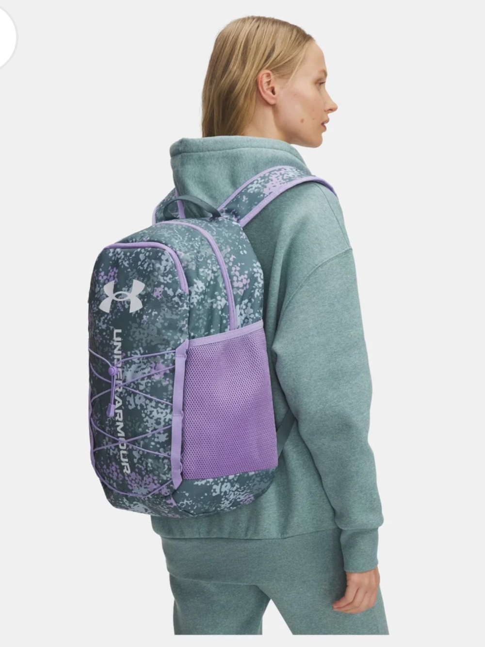 NWT Under Armour Hustle Sport 6.0 Unisex
Backpack Purple/Grey Printed